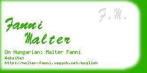 fanni malter business card
